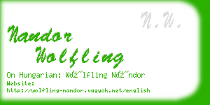 nandor wolfling business card